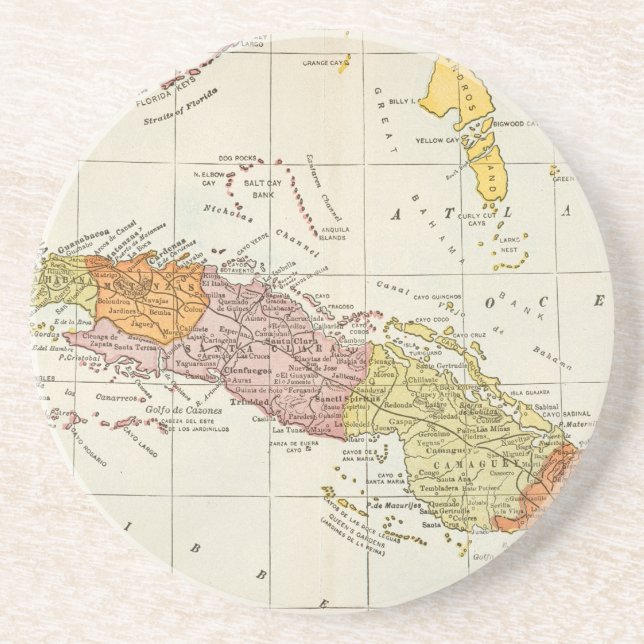 PORTA-COPOS DE ARENITO MAPA: CUBA, 1900 (Frente)