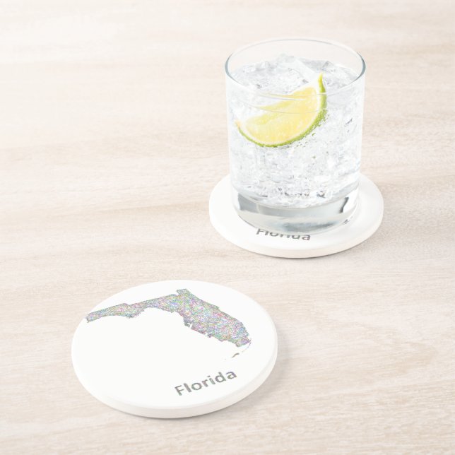 Porta-copos De Arenito Mapa de Florida (Lateral)