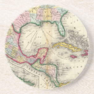 Porta-copos De Arenito Mapa Do México, América Central