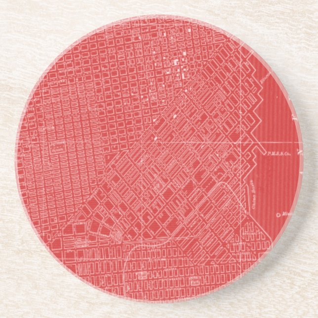 Porta-copos De Arenito Mapa gráfico de São Francisco (Frente)