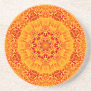 Porta-copos De Arenito Marigold Mandala