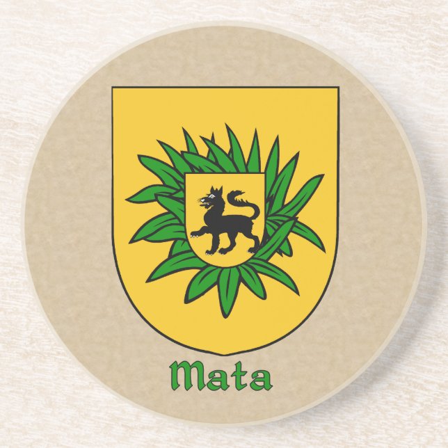 Porta-copos De Arenito Mata Heraldic Shield (Frente)