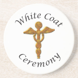 Porta-copos De Arenito Medicina Dourada de cerimônia de Casaco branco, p