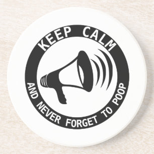 Porta-copos De Arenito Megafone: Fique Calmo E Nunca Se Esqueça