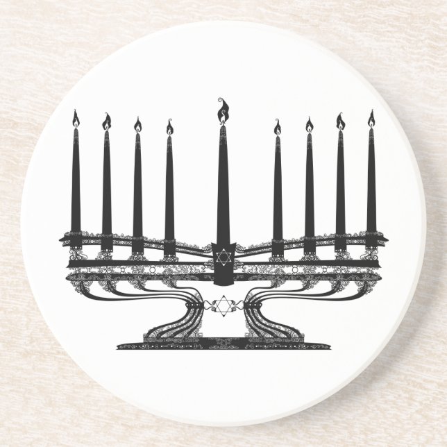 Porta-copos De Arenito Menorah mim (Frente)