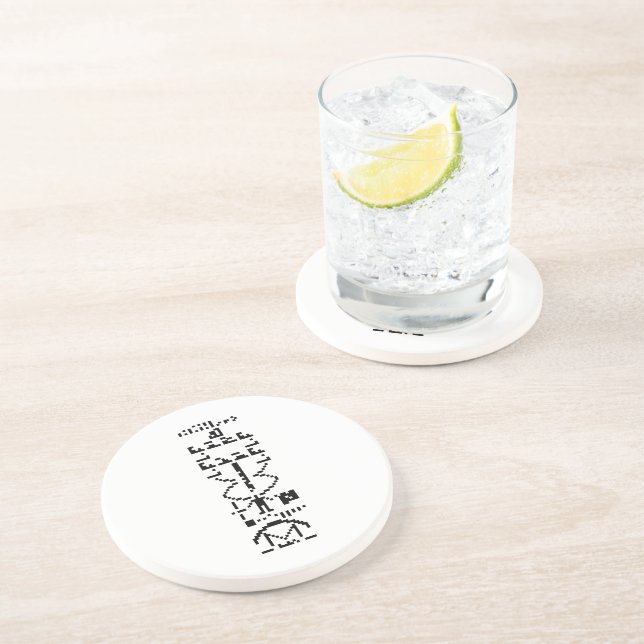 Porta-copos De Arenito Mensagem Binária Arecibo 1974 (Lateral)