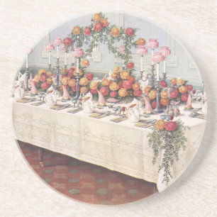 Porta-copos De Arenito Mesa de Banquete de Casamento Vintage