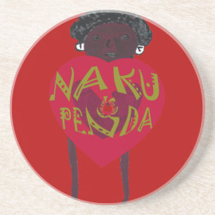 Porta-copos De Arenito Meu Namorados te ama Nakupenda Kenya Swahili Art.