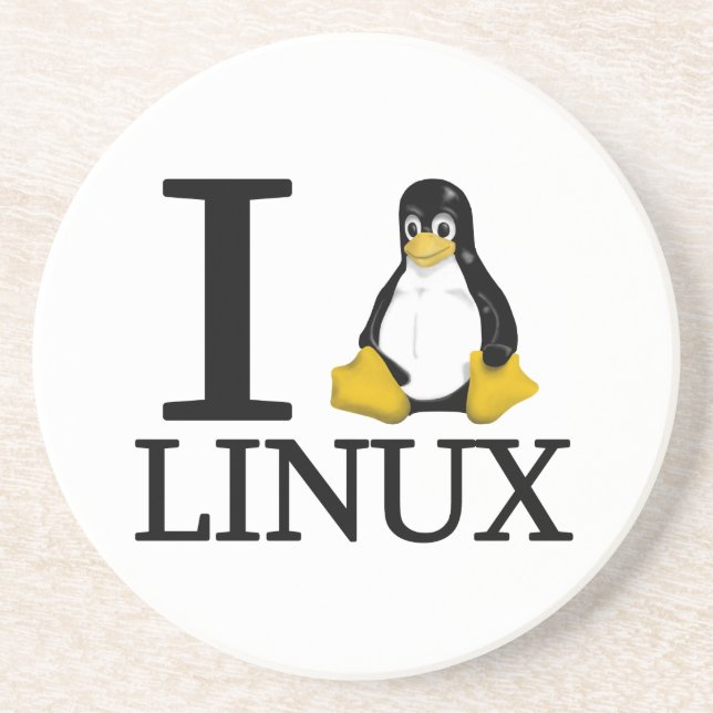 Porta-copos De Arenito Mim pinguim Linux 2 (Frente)