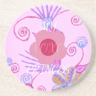 Porta-copos De Arenito Minha Pequena Princesa Eu Te Amo XOXO
