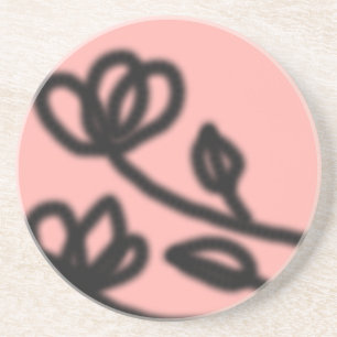 Porta-copos De Arenito Mod Floral Apoio de Copo (Rosa)