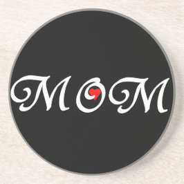 Porta-copos De Arenito Mom with a red heart