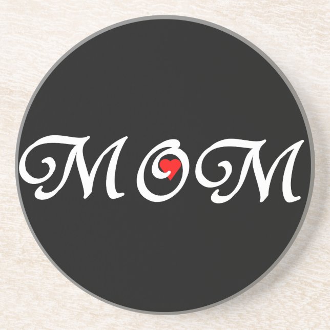 Porta-copos De Arenito Mom with a red heart (Frente)