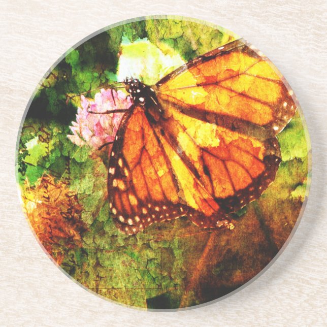 Porta-copos De Arenito Monarch Grunge (Frente)