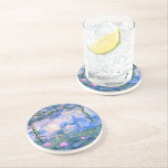 Porta-copos De Arenito Monet Water Lily<br><div class="desc">Water Lily é uma série de mais de 200 pinturas a óleo do Impressionista Francês Claude Monet. Esta pintura,  completada em 1919,  apresenta tons de azul e rosa.</div>