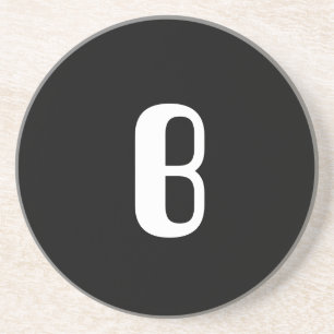 Porta-copos De Arenito Monograma da verificação de "B", de vermelho & d