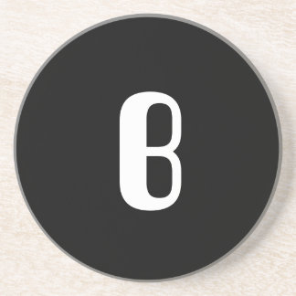 Porta-copos De Arenito Monograma da verificação de "B", de vermelho & de