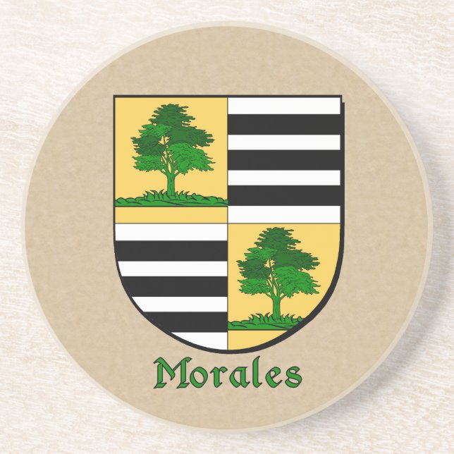 Porta-copos De Arenito Morales Heraldic Shield (Frente)