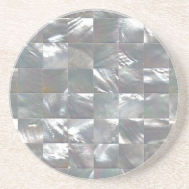 Porta-copos De Arenito Mother of Pearl Design (Frente)