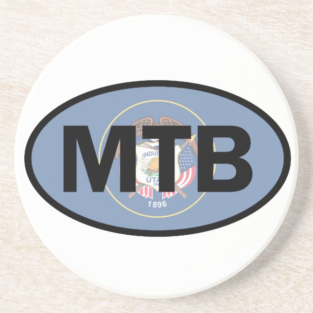 Porta-copos De Arenito Mountain Biking Utah Flag (Frente)