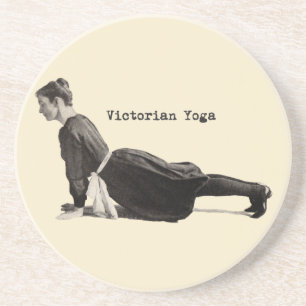 Porta-copos De Arenito Mulher de Yoga Vitoriana Vintage em Impressão de C