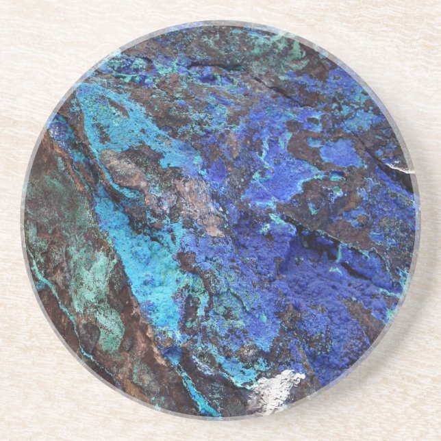 Porta-copos De Arenito Na moda Blue Marble Stone (Frente)