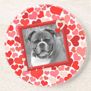Porta-copos De Arenito Namorados Boxer Dog Hearts