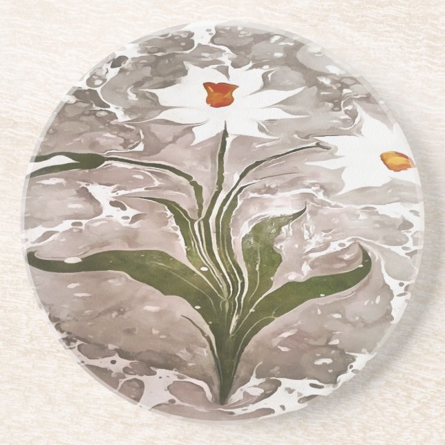 Porta-copos De Arenito Narciso Em Marble (Frente)