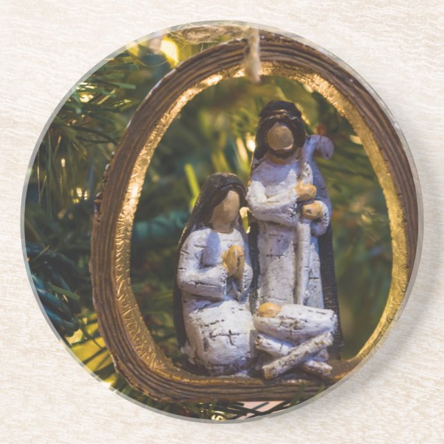 Porta-copos De Arenito Natividade Ornament (Frente)