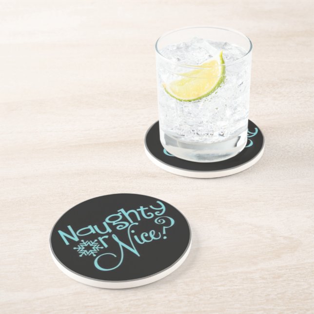 PORTA-COPOS DE ARENITO ***NAUGHTY OR NICE?*** COASTER (Lateral)