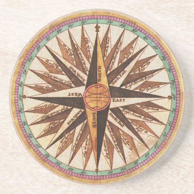 Porta-copos De Arenito Navegador de navegação em recinto náutico (Frente)