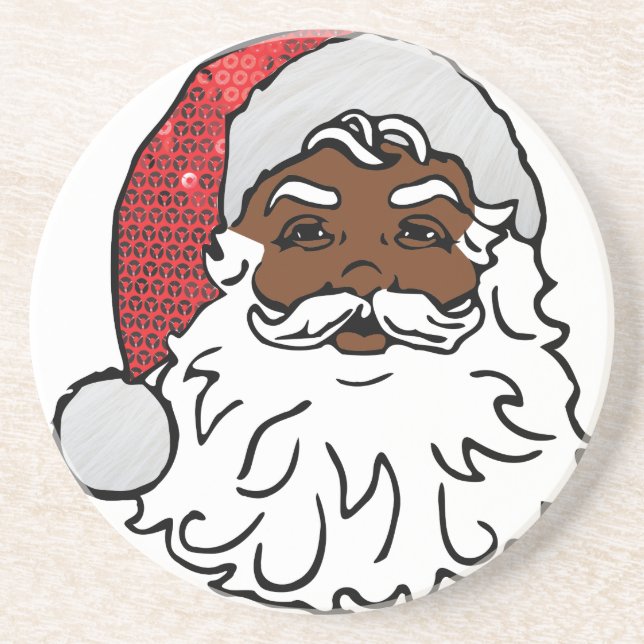 Porta-copos De Arenito negro santa claus (Frente)
