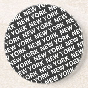 Porta-copos De Arenito New York Pattern White