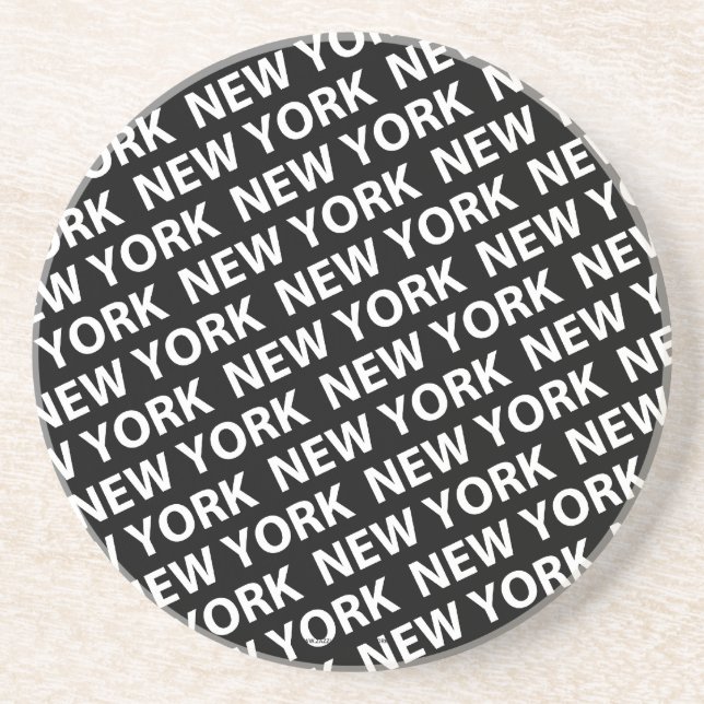 Porta-copos De Arenito New York Pattern White (Frente)