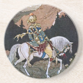 Porta-copos De Arenito Noites árabes Cavalo Príncipe Cavalo Branco