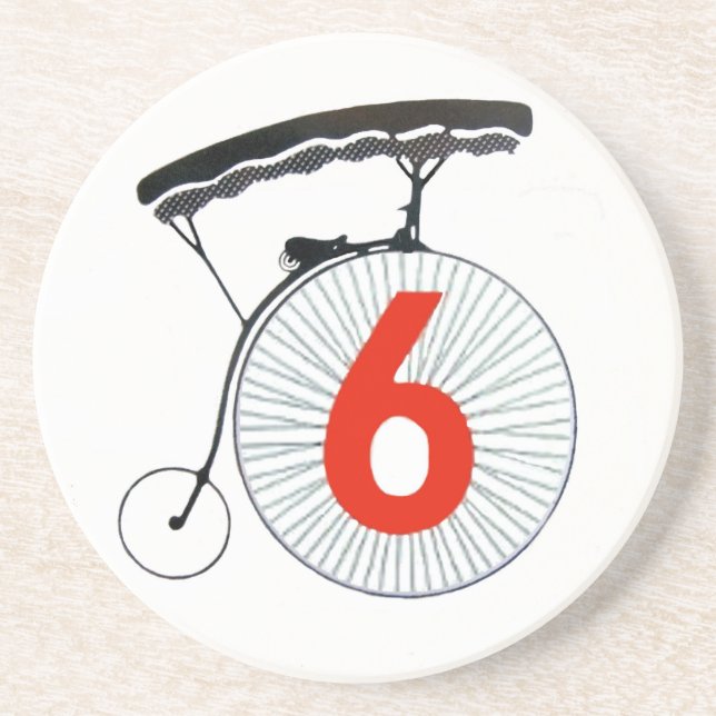 Porta-copos De Arenito Número 6 o prisioneiro (Frente)