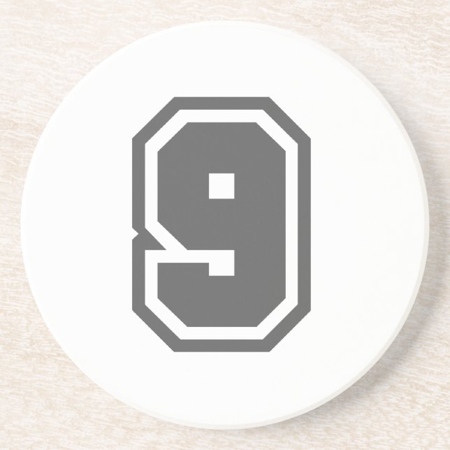 Porta-copos De Arenito Número 9 (Frente)