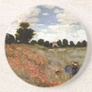 Porta-copos De Arenito O campo da papoila perto de Argenteuil por Claude