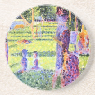 Porta-copos De Arenito O Casal de Georges Seurat, Pointilismo Vintage