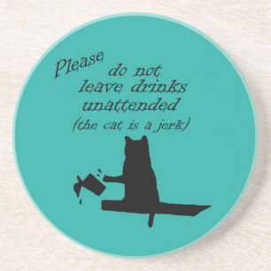 Porta-copos De Arenito O Gato é um Idiota