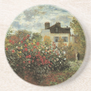 Porta-copos De Arenito O Jardim de Monet em Argenteuil de Claude Monet