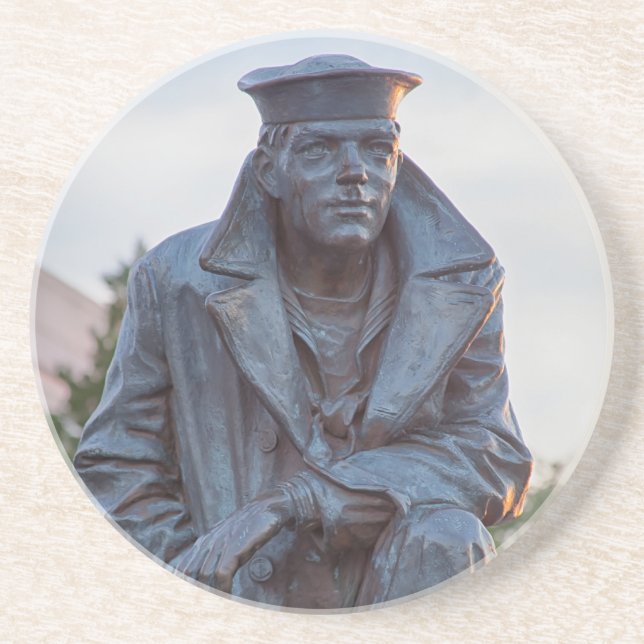 Porta-copos De Arenito O marinheiro solitário (Frente)