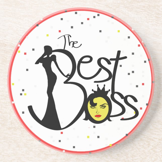 Porta-copos De Arenito O Melhor Chefe do Mundo (Frente)