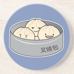 Porta-copos De Arenito O pequeno almoço chinês do dim sum do bolo da