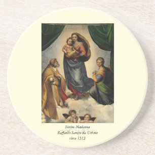 Porta-copos De Arenito O "Sistine clássico Madonna" de Raphael (cerca de