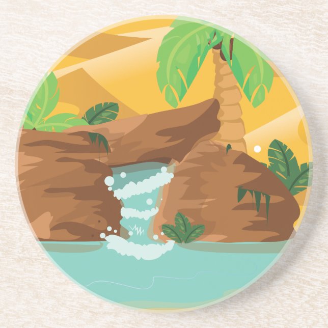 Porta-copos De Arenito Oasis (Frente)