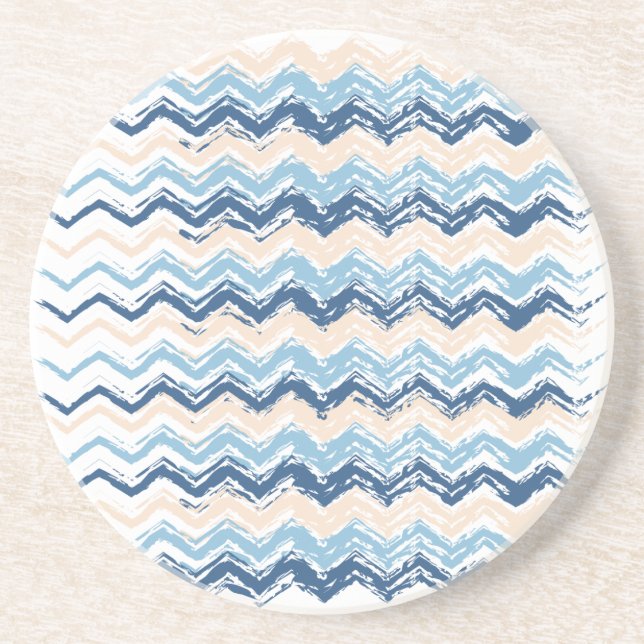 Porta-copos De Arenito Ocean Waves Chevron (Frente)