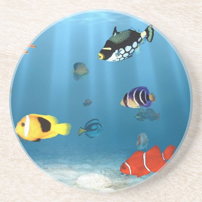 Porta-copos De Arenito Oceanos dos peixes (Frente)