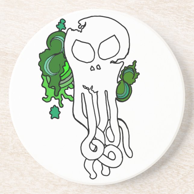 Porta-copos De Arenito Octo esverdeado (Frente)