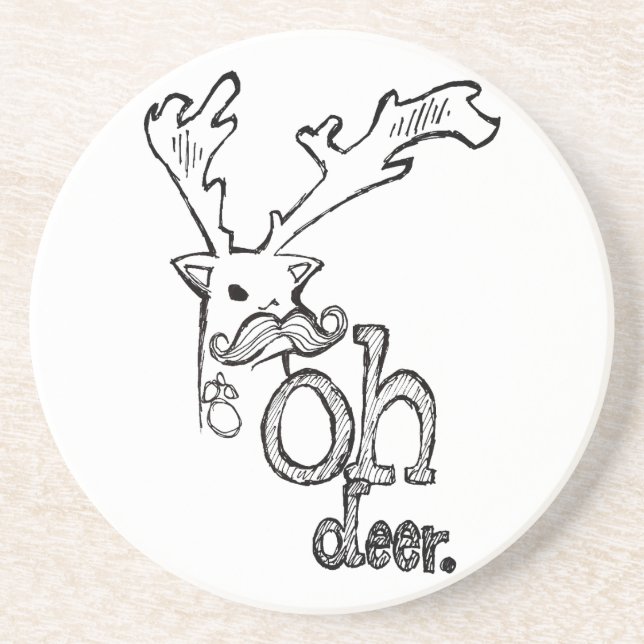 Porta-copos De Arenito Oh Deer (Frente)